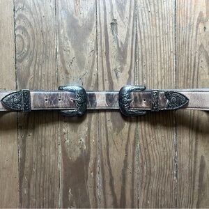 Idyllwind Brown and Silver Double Down Western Belt Large